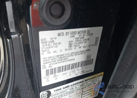 2015 Ford Expedition El Xlt from USA, damaged, VIN 1FMJK1HT0FEF05594